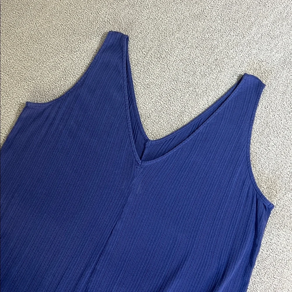 Pact - Dreamy Blue Pointelle Ribbed Sleep Romper - Size XL - Picture 8 of 14